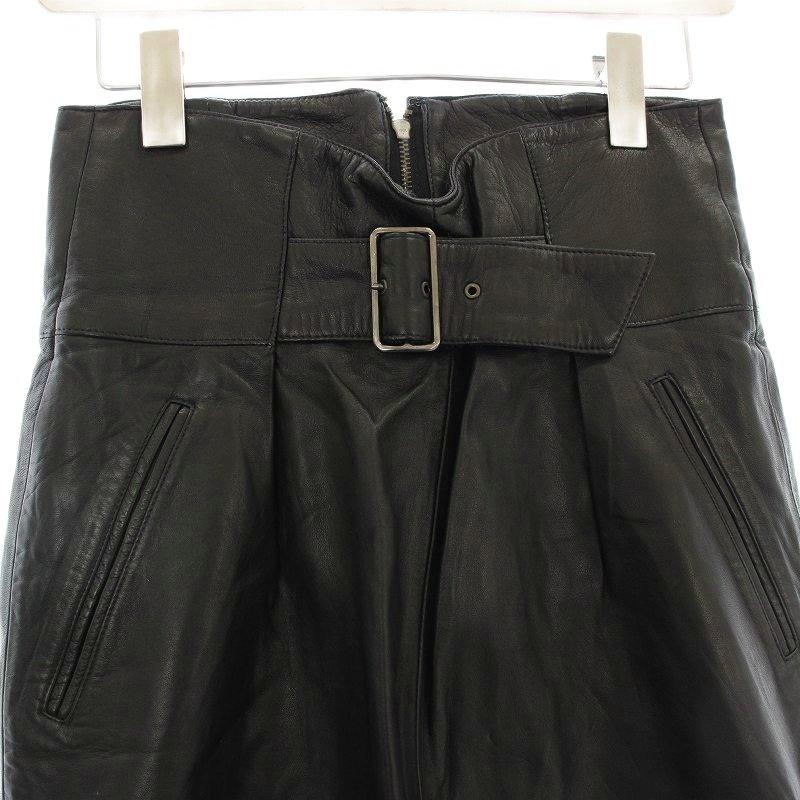 80's筆タグISSEY MIYAKEイッセイミヤケ ミニスカート ラムレザー ISSEY MIYAKE（イッセイミヤケ） 筆タグ 80's レザースカート JQ54318