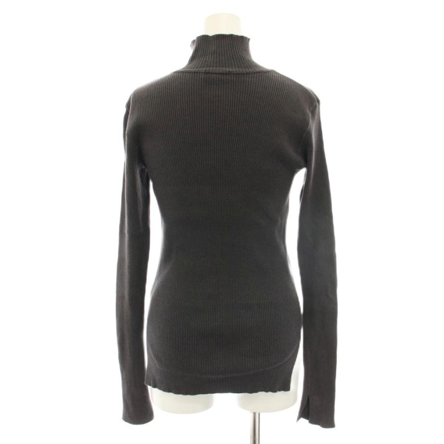 オーラリー 黒リブ編みタートルネックニットベスト オーラリー 黒リブ