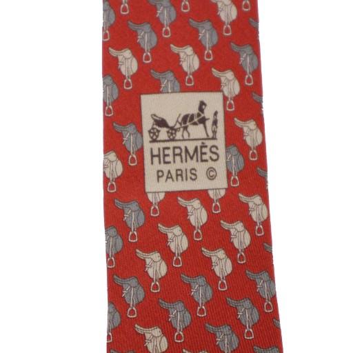 【美品】HERMES ネクタイ 猫 キャット 総柄 シルク 赤 フランス製 HERMES（エルメス） ネクタイ 総柄 シルク フランス製 赤 255629EA /BM