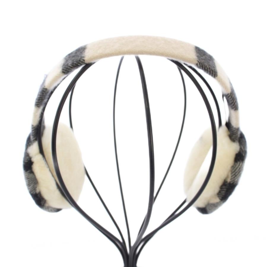 BURBERRY（バーバリー） イヤーマフ 耳当て チェック柄 アイボリー 黒