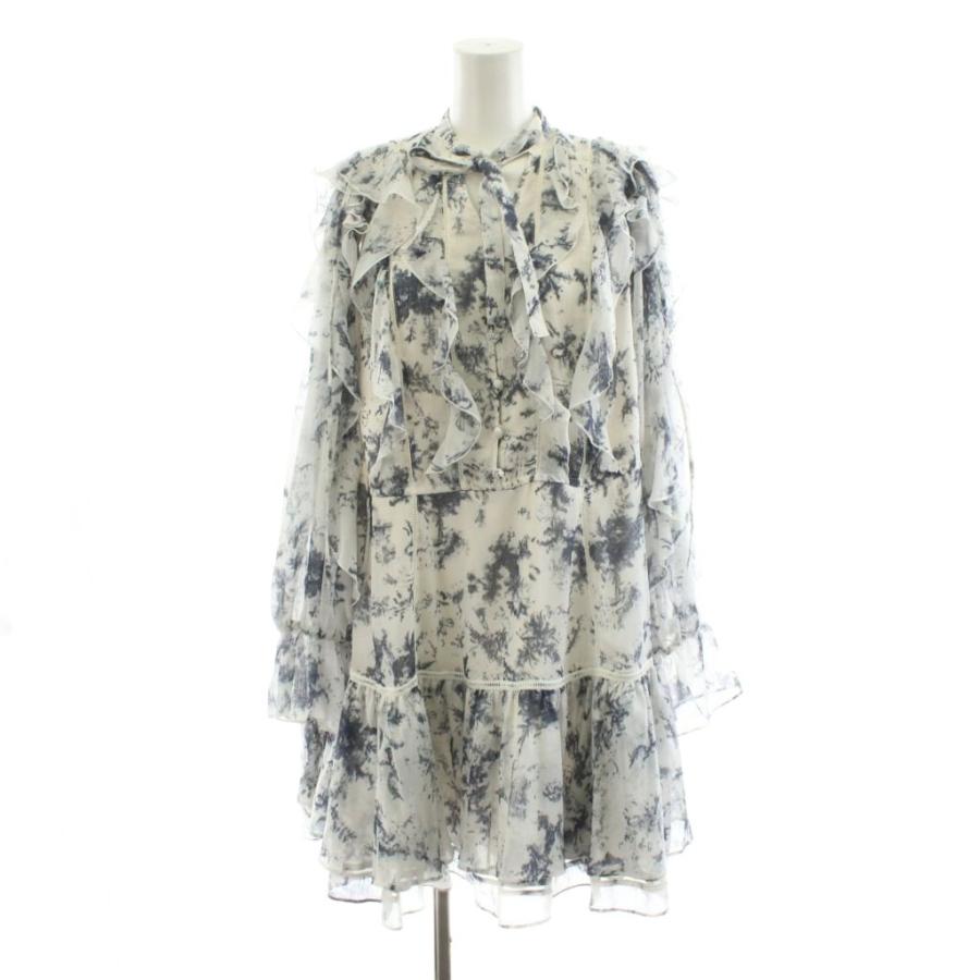 SNIDEL（スナイデル） プリントフリルミニワンピース ミニ丈 長袖 花柄