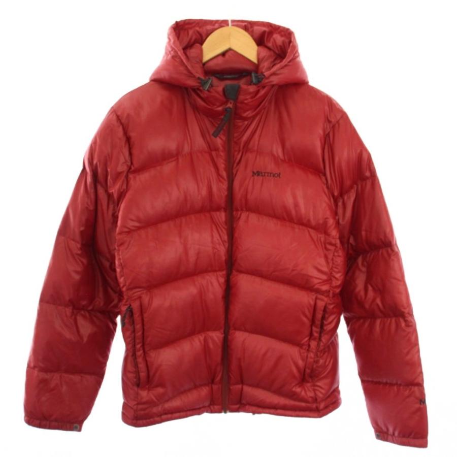 マーモット MARMOT ダウンジャケット ジップアップ フード ロゴ刺繍 L