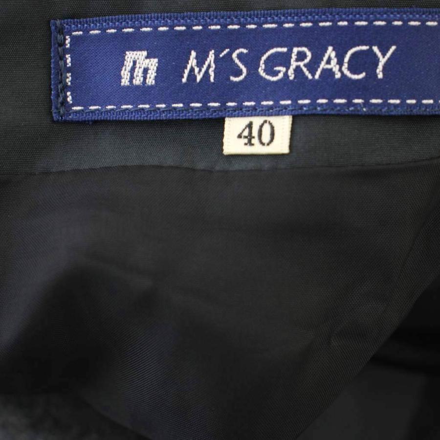 エムズグレイシー M'S GRACY ワンピース ベロア切替 半袖 ひざ丈