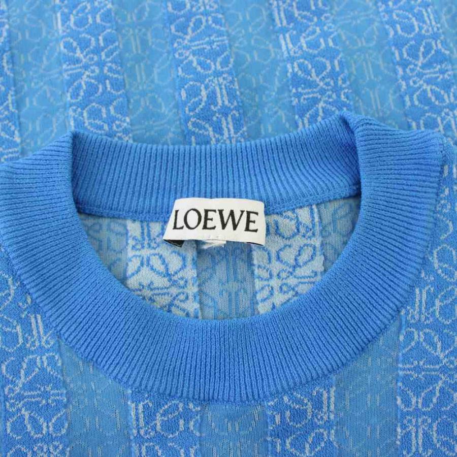 LOEWE（ロエベ） アナグラム ニット セーター 長袖 XS 青 /KH □BM
