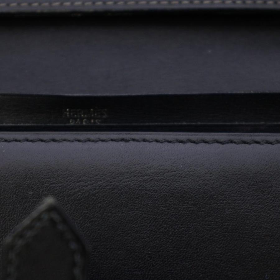 HERMES（エルメス） ベアン 長財布 三つ折り ボックスカーフ 黒 □G