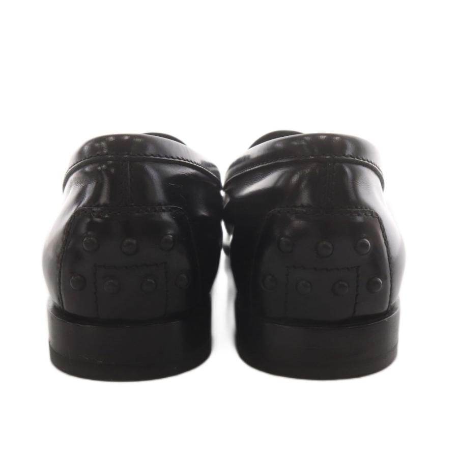 トッズ TOD'S ローファー モカシン タッセル レザー 37.5 黒 ブラック