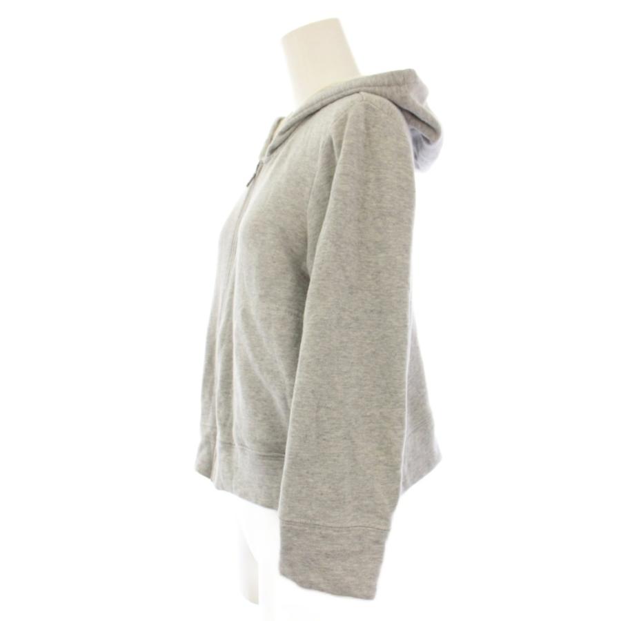 美品　セオリー　ウールカシミヤ　ジップアップ　フーディー　パーカー　グレー　S theory（セオリー） パーカー ジップアップ 七分袖 グレー 60304144