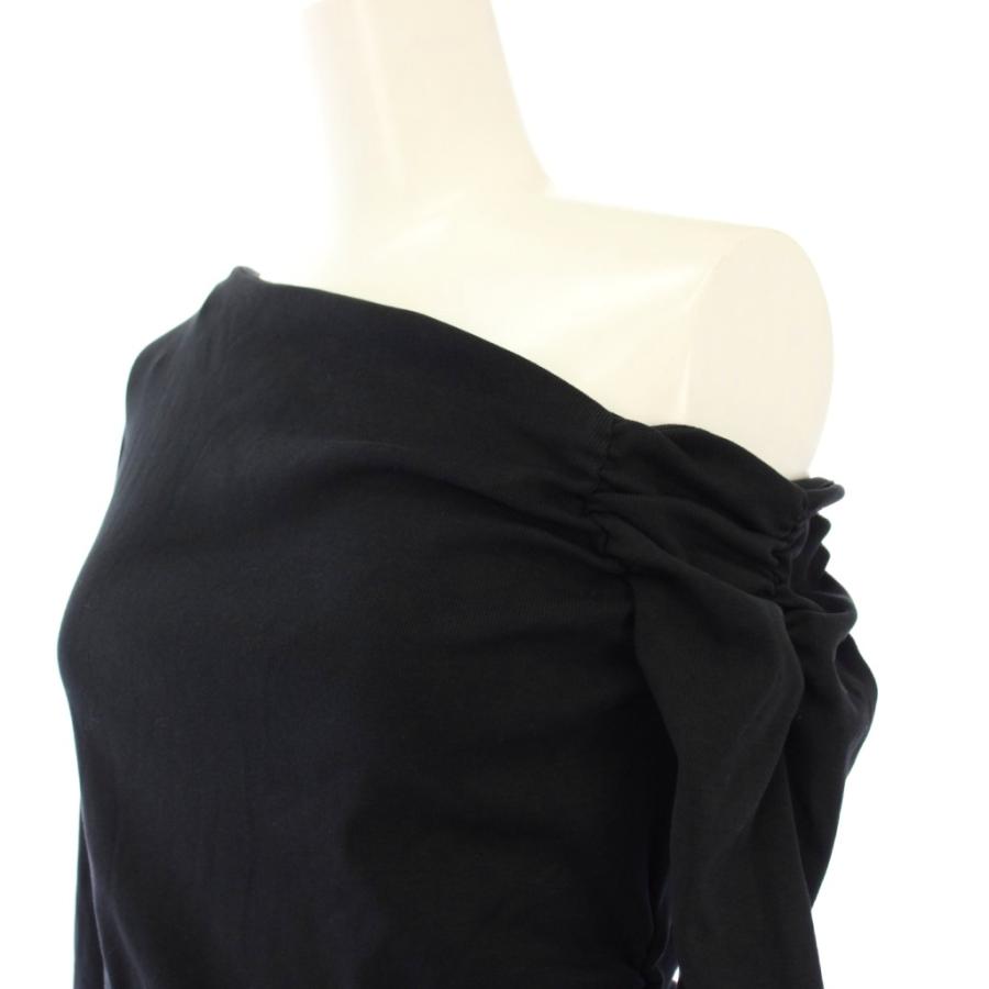 ZARA ザラ Tシャツ ロンT カットソー アシンメトリー 長袖 S 黒