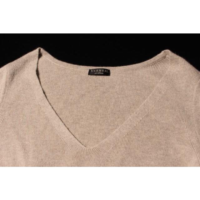 ヴェルメイユパーイエナ VERMEIL par iena ニット 17AW アンゴラ混 長袖 Vネック レーヨン ベージュ 17-080-938-7360-3-0 /TK レディース ヴェルメイユパーイエナ VERMEIL par iena ニット 17AW アンゴラ