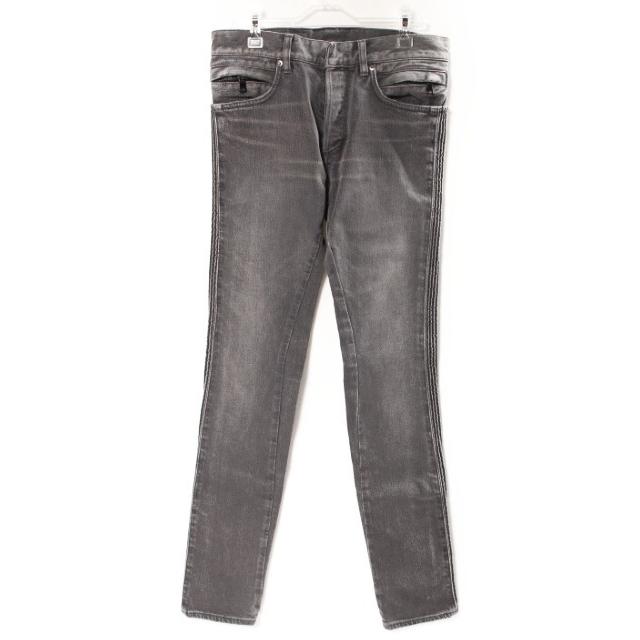 バルマン BALMAIN 17SS パンツ デニム ジーンズ サイドプリーツ 27 