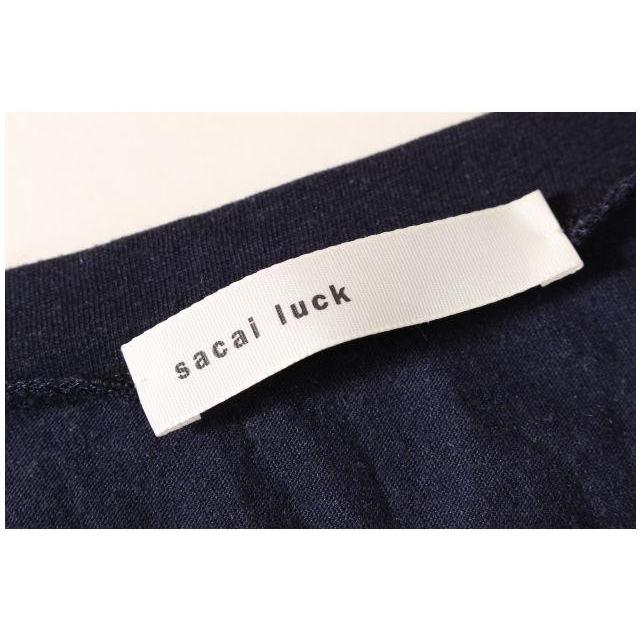 サカイラック sacai luck 15AW カットソー 半袖 フリンジ リネン 2 紺  