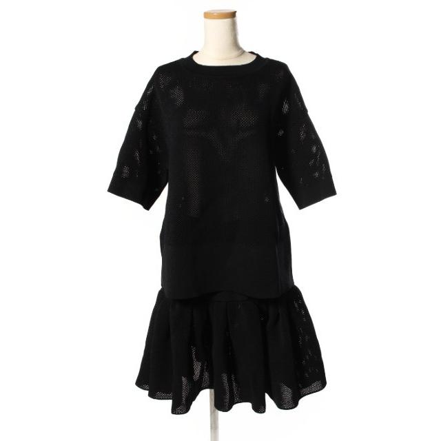 アドーア ADORE セットアップ ニット 半袖 スカート ひざ丈 フレアー 