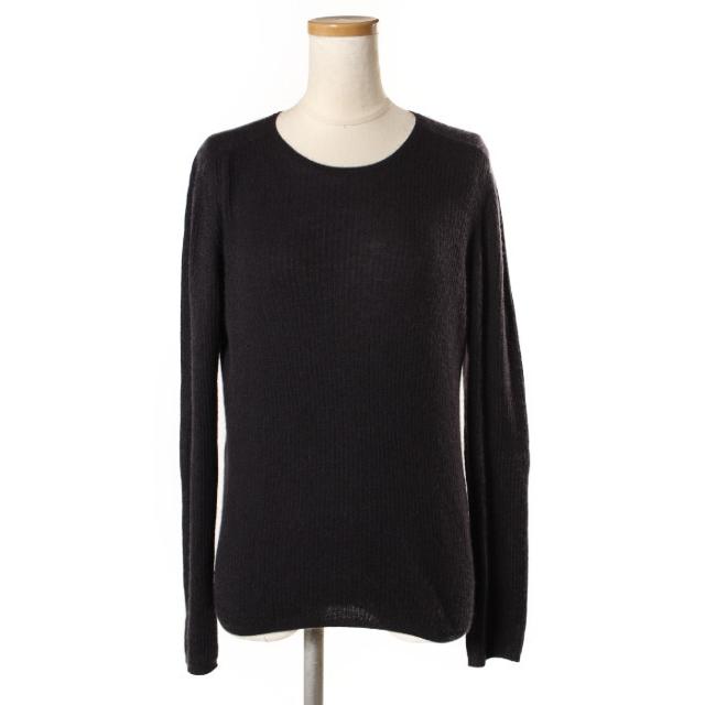 訳ありセール格安 中古 ドゥロワー Drawer セーター ニット リブ 長袖 カシミヤ シルク 1 紺 ネイビー Ahm0418 レディース