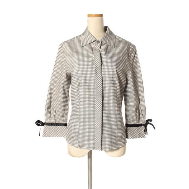 日本製/今治産 エムズグレイシー ❤️おリボン付きギンガムチェックの