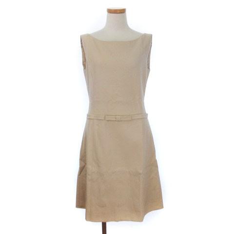 ロイヤルスーツ Foxey 中古 ベージュ フォクシー ひざ丈 ウール ワンピース ジャケット 38 ノースリーブ ノースリーブ セットアップ 襟ファー ウール ベージュ Cmy0424 164 ブランド古着販売のベクトル