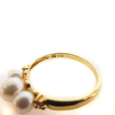 タサキ 田崎 TASAKI リング 指輪 パール K18 ダイヤモンド 0.02 10号 