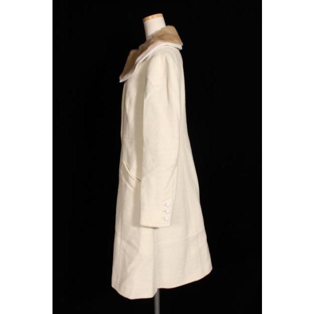 トッカ TOCCA コート ロング 2WAY ラメ ドット ウール 2 白 ホワイト  