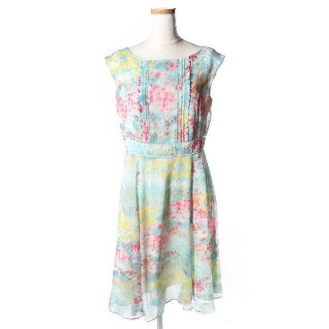 トッカ TOCCA 17SS ワンピース ドレス ひざ丈 フレア ノースリーブ