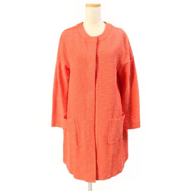中古 ハリスワーフ ロンドン Harris Wharf London コート ノーカラー ツイード It44 赤 レッド Ms0419 レディース 人気のファッションブランド