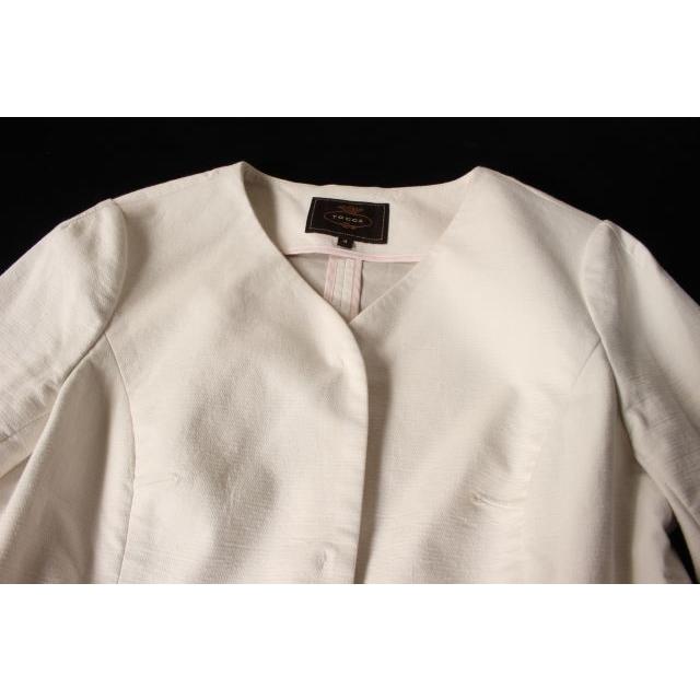 トッカ TOCCA 17SS MARGOT コート ノーカラー フレア 4 白 ホワイト 