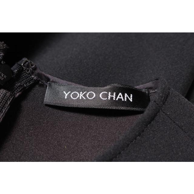 ヨーコチャン YOKO CHAN ワンピース ひざ丈 半袖 38 黒 ブラック 