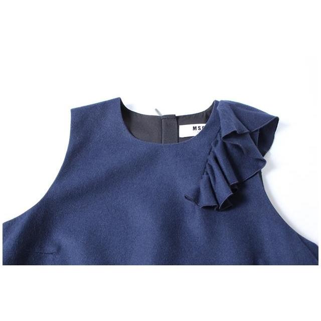 エムエスジーエム MSGM ワンピース ひざ丈 ノースリーブ フリル ウール 