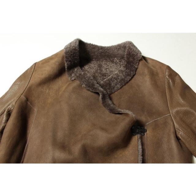 カールドノヒュー KARL DONOGHUE コート レザー ムートン 長袖 10 緑  