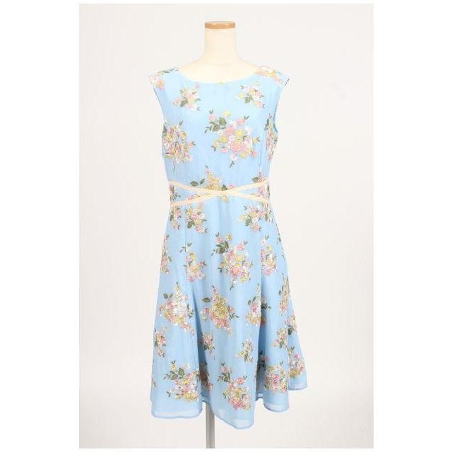 正規品☆タグ付き新品☆オブリ obli 青と白の花柄ロングドレス0