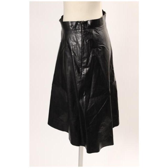 エムエスジーエム MSGM スカート フレア ひざ丈 フェイクレザー 40 黒  