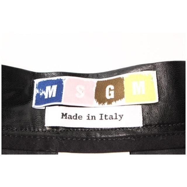 エムエスジーエム MSGM スカート フレア ひざ丈 フェイクレザー 40 黒  