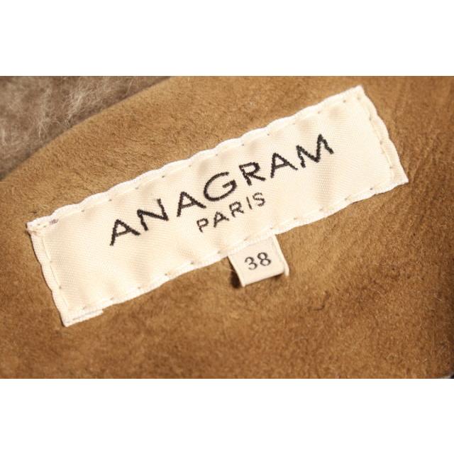 アナグラム パリ ANAGRAM PARIS コート ムートン フード 38 茶  