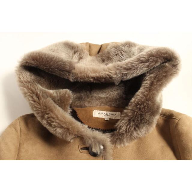 アナグラム パリ ANAGRAM PARIS コート ムートン フード 38 茶  