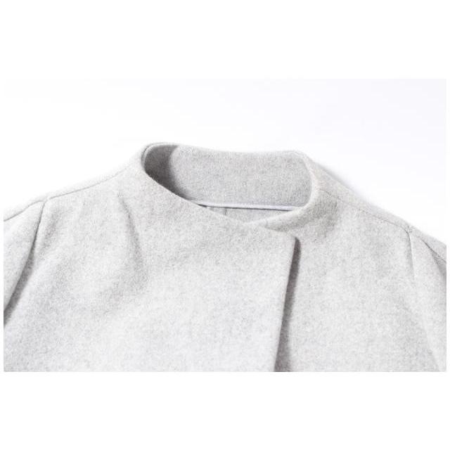 オートクチュール auto couture コート ノーカラー ウール 40 グレー  