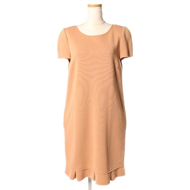 FOXEY フォクシー ワンピース 半袖 ひざ丈 茶 ブラウン 30989 /hn0425 