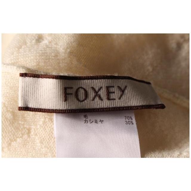 FOXEY フォクシー カットソー ニット 五分袖 ビジュー ウール カシミヤ  