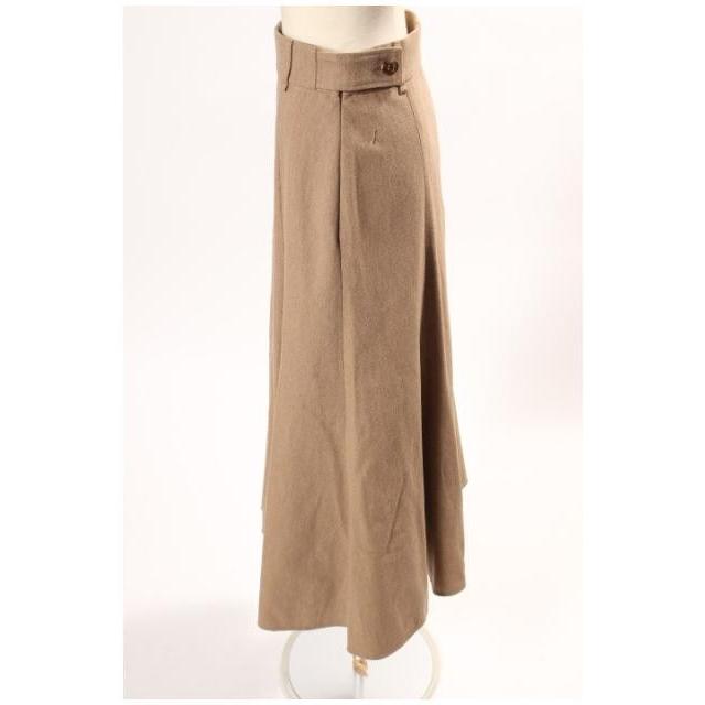 エリン ELIN スカート フレア マキシ丈 ウール混 36 ベージュ /hn0430  