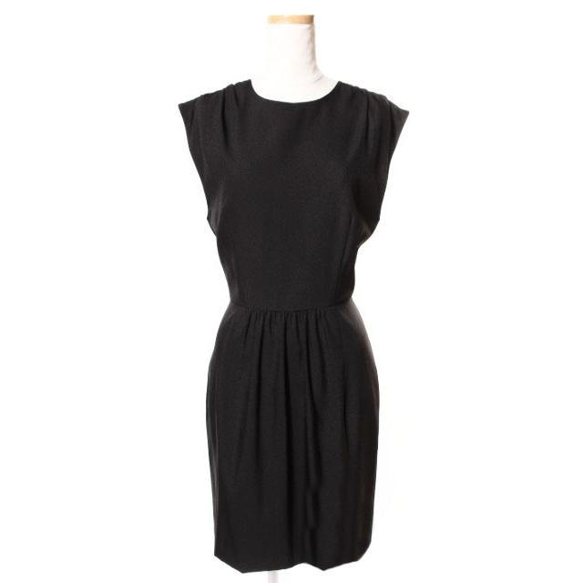 ミュウミュウ miumiu ワンピース ひざ丈 フレンチスリーブ ギャザー 36  