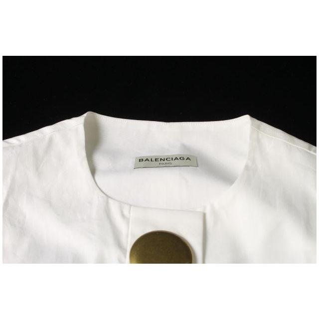 BALENCIAGA バレンシアガ 15AW シャツ ノースリーブ ノーカラー マルチ 