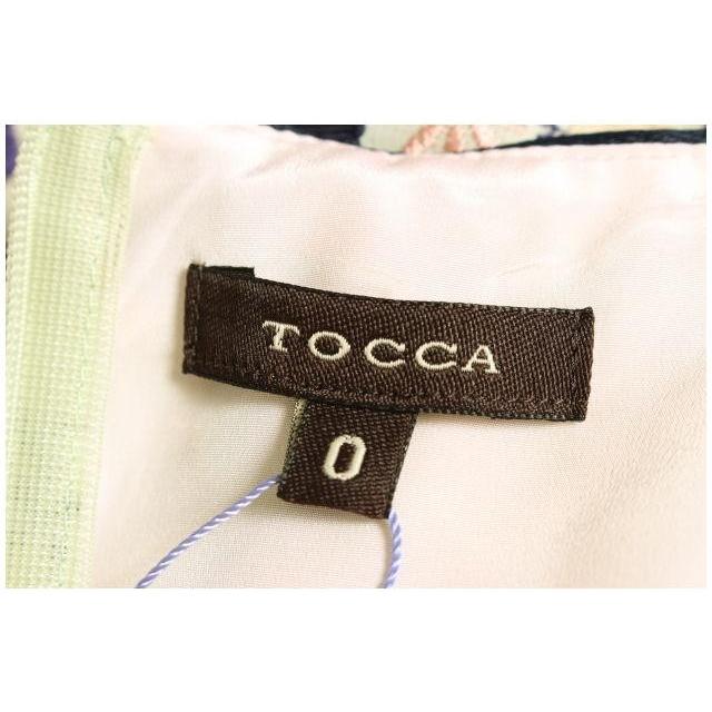 トッカ TOCCA ワンピース ひざ丈 刺繍 花柄 ノースリーブ 0 緑