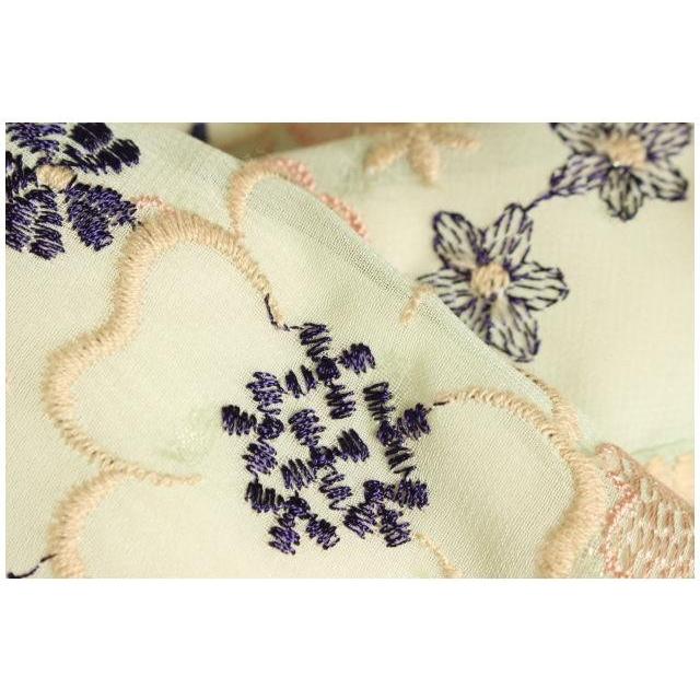 トッカ TOCCA ワンピース ひざ丈 刺繍 花柄 ノースリーブ 0 緑