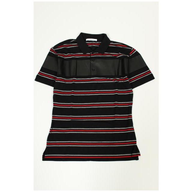 ジバンシィ GIVENCHY 16SS ポロシャツ 半袖 切替 ボーダー XL 黒 