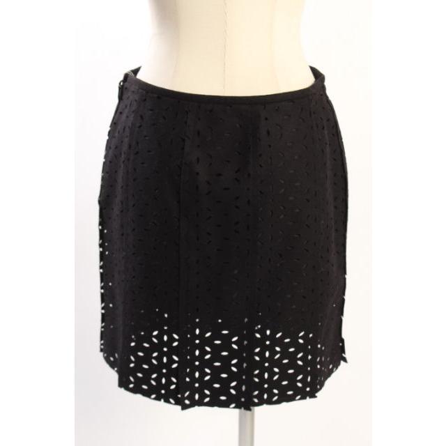 シャネル CHANEL 08A スカート ミニ タイト フラワー カットワーク  