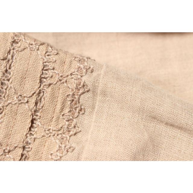 フォクシー FOXEY Romanesque スカート ギャザー ひざ丈 麻 リネン 40  