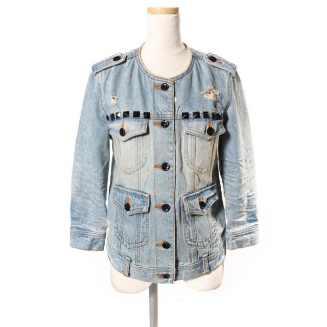 BALMAIN ライダース ダブル スタッズ飾り カットソー素材 グレー BALMAIN ライダース ダブル スタッズ飾り カットソー素材 グレー