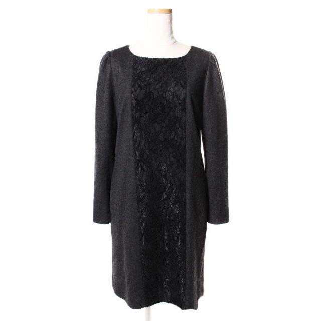 エムプルミエ ブラック M-Premier BLACK レース 切替 ウール ニット  