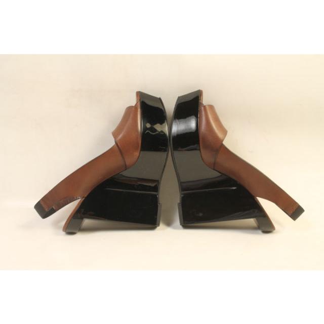 MARNI マルニ サンダル オープントゥ ウェッジソール レザー 36 茶  