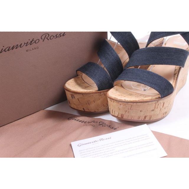 ジャンヴィトロッシ Gianvito Rossi サンダル ウェッジソール デニム  