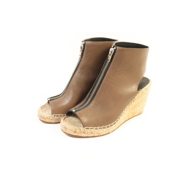 セリーヌ CELINE サンダル エスパドリーユ ウェッジソール 38 茶 