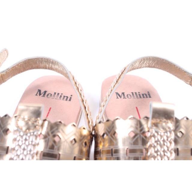 モリーニ Molini 16SS サンダル レザー メタリック 37 ゴールド  