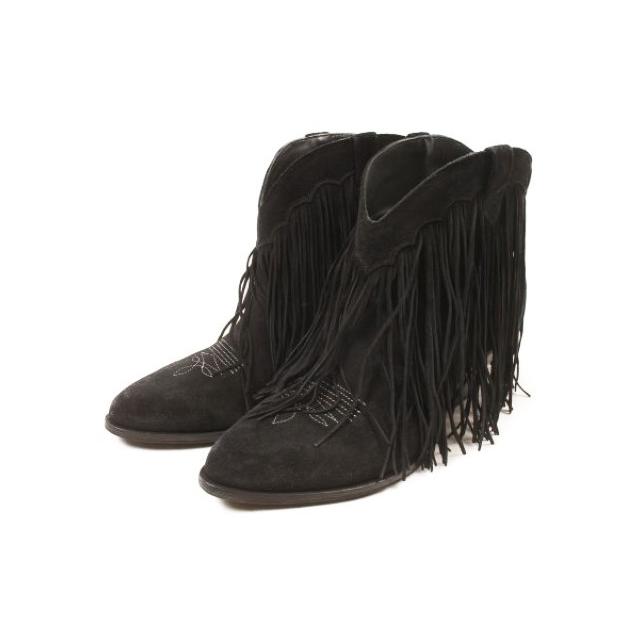ゴールデングース GOLDEN GOOSE 18AW ブーツ フリンジ スエード 37 黒 